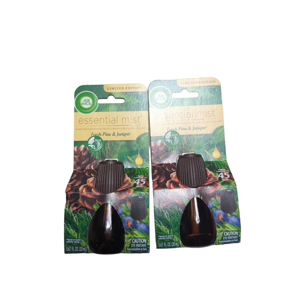 Lot Of 2 Air Wick Essential Mist Oil Refills Air Freshener FRESH PINE & JUNIPER
